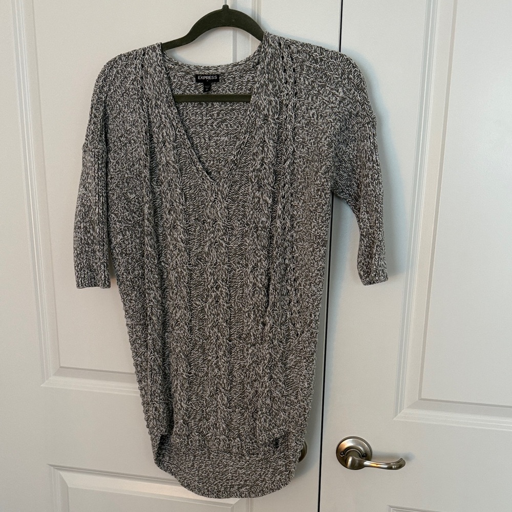 Express Charcoal V-Neck Women's Sweater